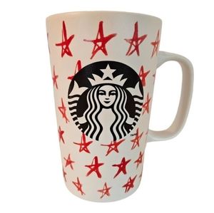 Starbucks Red Stars 16 oz Mug, 2014 Black Mermaid Siren Logo